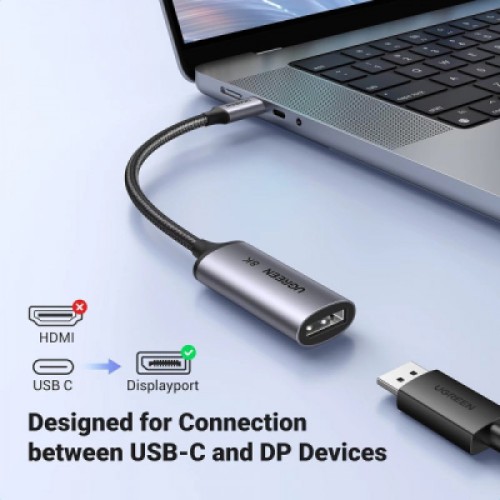 Переходник USB-C M to DisplayPort F 0.1m 8K60Hz CM654 gray Ugreen (15575)