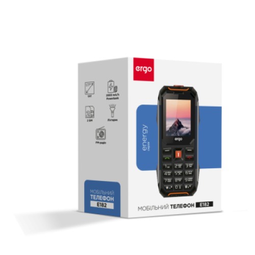 Мобильный телефон Ergo E182 Black Orange Мобильный телефон Ergo E182 Black Orange