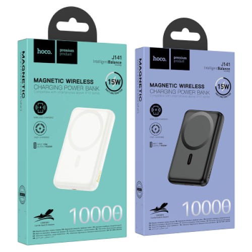 Батарея универсальная HOCO 10000mAh Grace PD/20W Magnetic White (J141 / 714985)