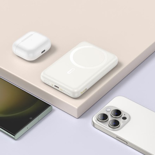 Батарея универсальная HOCO 10000mAh Grace PD/20W Magnetic White (J141 / 714985)