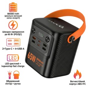Батарея универсальная HOCO 80000mAh Pro Tough PD/65W Black (J152 / 714982)