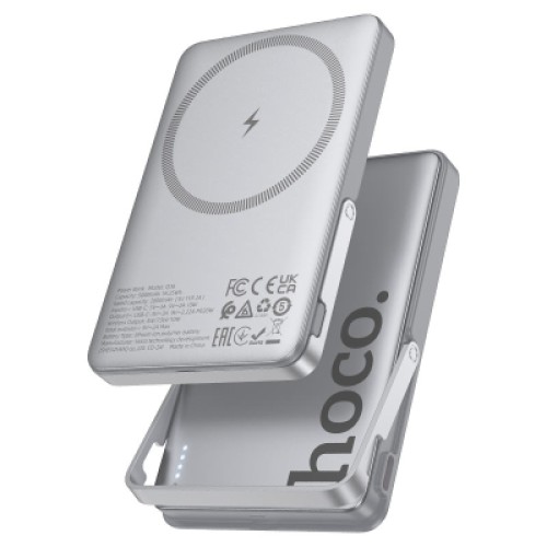 Батарея универсальная HOCO 5000mAh Sunlight PD/20W Magnetic Metal Grey (Q36 / 714986)