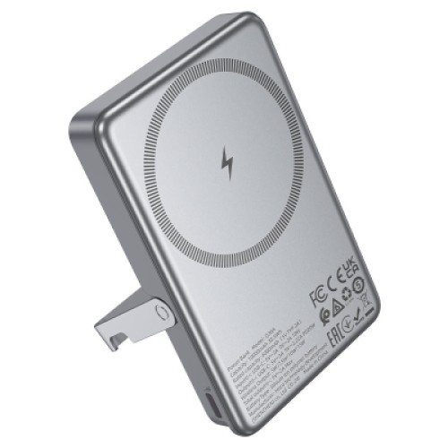 Батарея универсальная HOCO 10000mAh Sunlight PD/20W Magnetic with stand Metal Grey (Q36A / 714987)