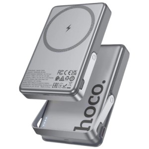 Батарея универсальная HOCO 10000mAh Sunlight PD/20W Magnetic with stand Metal Grey (Q36A / 714987)