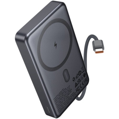 Батарея универсальная HOCO 10000 mAh Origen Dual PD/20W Magnetic with cable Type-C Metal Gray (Q44 / 714983)