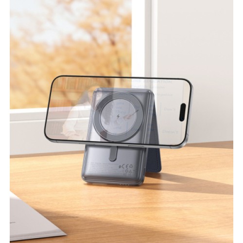 Батарея универсальная HOCO 5000mAh Title PD/20W Magnetic with stand + mini wallet Grey (Q46 / 714988)
