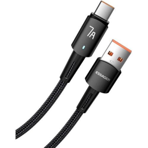 Дата кабель USB 2.0 AM to USB-C 0.5m 7A 100W black Essager (EXC7A-CGB01-P) Дата кабель USB 2.0 AM to USB-C 0.5m 7A 100W black Essager (EXC7A-CGB01-P)