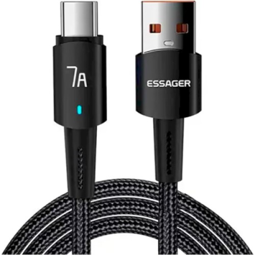Дата кабель USB 2.0 AM to USB-C 0.5m 7A 100W black Essager (EXC7A-CGB01-P) Дата кабель USB 2.0 AM to USB-C 0.5m 7A 100W black Essager (EXC7A-CGB01-P)