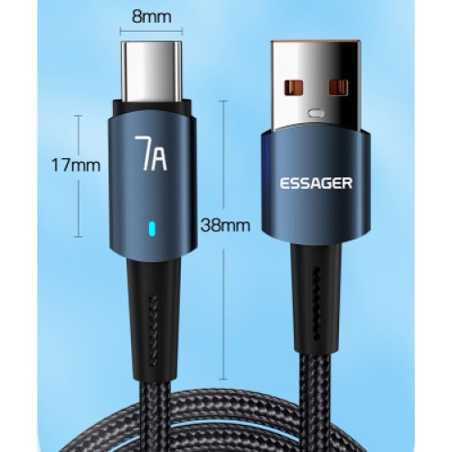 Дата кабель USB 2.0 AM to USB-C 1.0m 7A 100W blue Essager (EXC7A-CG03-P) Дата кабель USB 2.0 AM to USB-C 1.0m 7A 100W blue Essager (EXC7A-CG03-P)