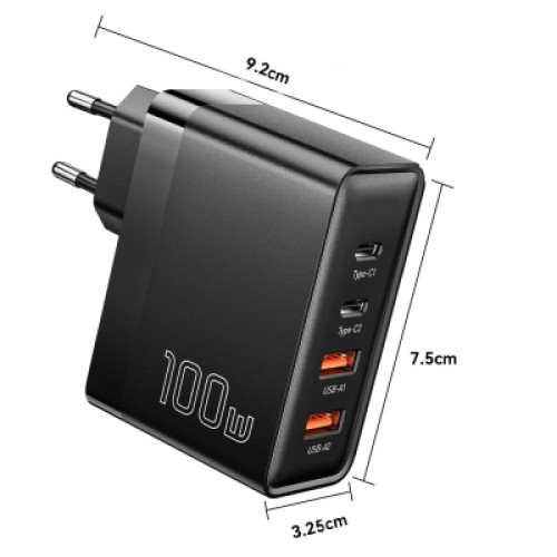 Зарядное устройство 2xUSB-C + 2xUSB 100W Essager (ECT2CA-QYB01-Z)