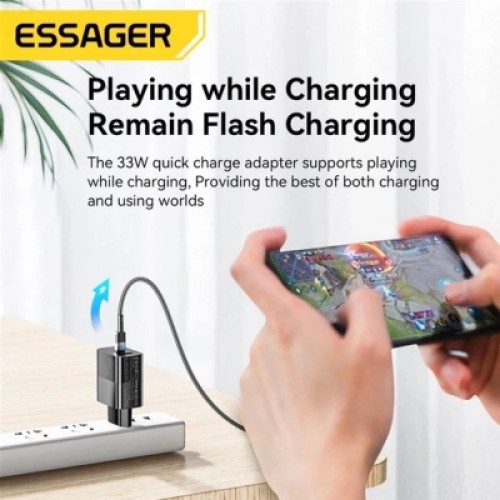 Зарядное устройство 1xUSB-C + 1xUSB 33W Essager (ECTAC-PCB01-P)
