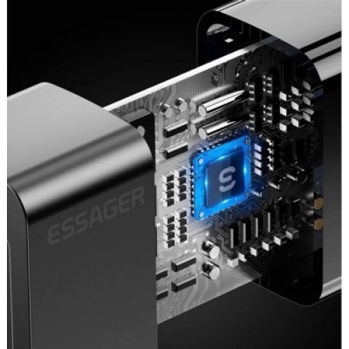 Зарядное устройство 1xUSB-C + 1xUSB 33W Essager (ECTAC-PCB01-P)