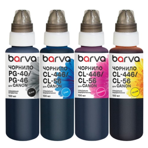 Чернила Barva Canon PG-46BK pigm + CL-56C/M/Y 4x100 мл, special (CPG46-100-MP)