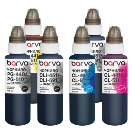 Чернила Barva Canon PGI-425PGBK pigm + CLI-426BK/C/M/Y/GY 6x100 мл special (CPGI425-100-2MP)