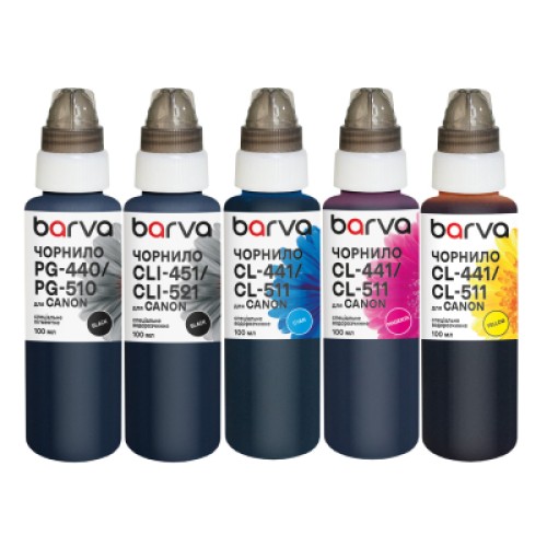 Чернила Barva Canon PGI-450PGBK pigm + CLI-451BK/C/M/Y 5x100 мл special (CPGI450-100-MP)