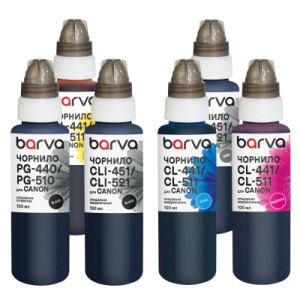 Чорнило Barva Canon PGI-450PGBK pigm + CLI-451BK/C/M/Y/GY 6x100 мл special (CPGI450-100-2MP)