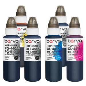 Чернила Barva Canon PGI-520PGBK pigm + CLI-521BK/C/M/Y/GY 6x100 мл special (CPGI520-100-3MP)
