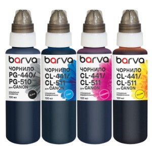 Чернила Barva Canon PGI-5PGBK pigm + CLI-8C/M/Y 4x100 мл special (CPGI5-100-MP)