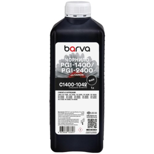 Чернила Barva Canon PGI-1400/PGI-2400 1 л, special pigment, black (C1400-1042)