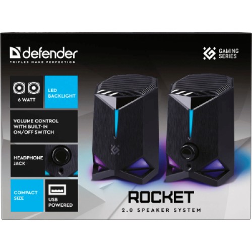 Акустическая система Defender Rocket 6Вт USB Black (65094)