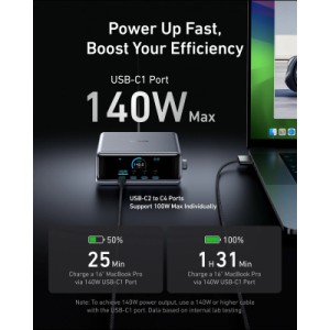 Зарядний пристрій Anker 4xUSB-C PD250W + 2xUSB GaNPrime black (A2345341)