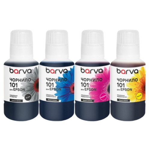 Чернила Barva Epson 101 4x140 мл, pigm BK/C/M/Y OneKey special (E101-140-MP) Чернила Barva Epson 101 4x140 мл, pigm BK/C/M/Y OneKey special (E101-140-MP)