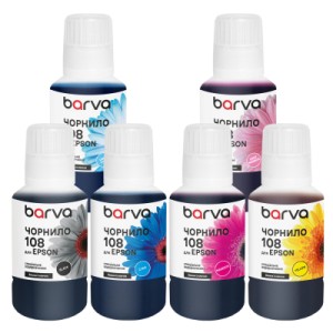 Чорнило Barva Epson 108 6x140 мл, BK/C/M/Y/LC/LM, special, OneKey (E108-140-MP)