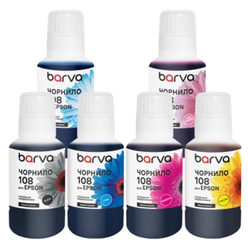 Чернила Barva Epson 108 6x140 мл, BK/C/M/Y/LC/LM, special, OneKey (E108-140-MP)