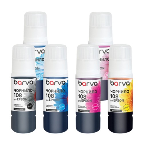 Чернила Barva Epson 108 6x70 мл, BK/C/M/Y/LC/LM, special, OneKey (E108-070-MP)