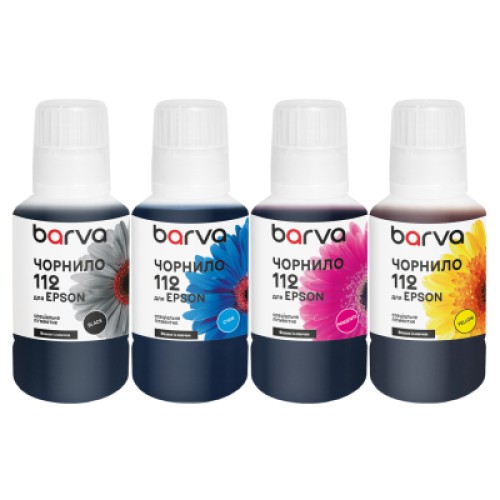 Чернила Barva Epson 112 4x140 мл, BK/C/M/Y special, pigment, OneKey (E112-140-MP) Чернила Barva Epson 112 4x140 мл, BK/C/M/Y special, pigment, OneKey (E112-140-MP)