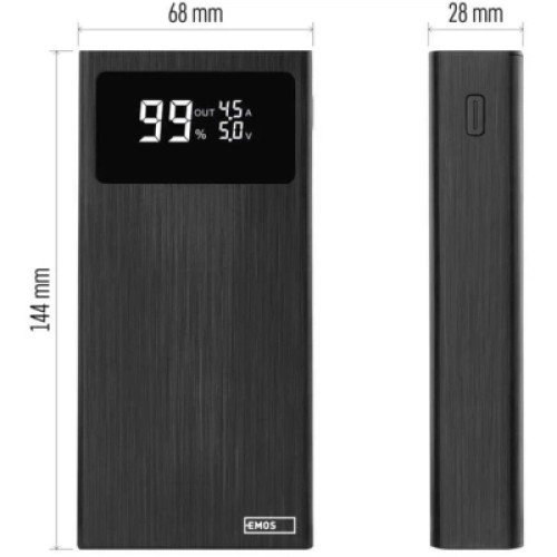 Батарея универсальная EMOS 20000mAh BETAQ 20, 22.5W, black (B0532B)