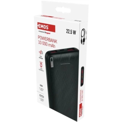 Батарея универсальная EMOS 10000mAh AlphaQ3, 22.5W, black (B0571B)