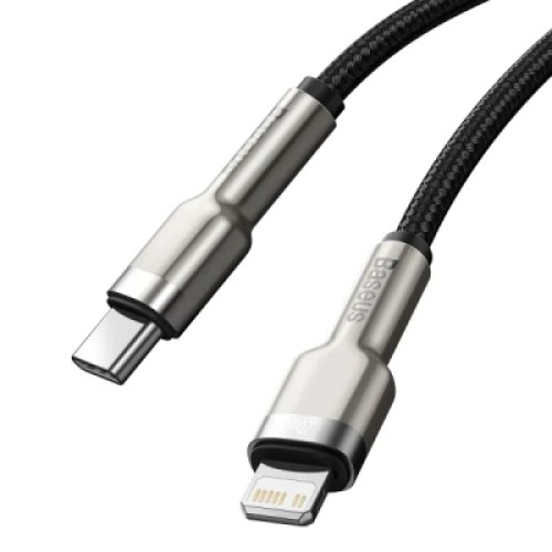 Дата кабель USB-C to Lightning 0.25m 20W Cafule Series Meta black Baseus (CATLJK-01)