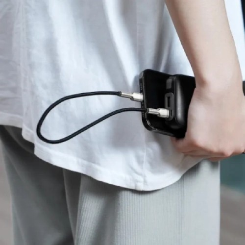 Дата кабель USB-C to Lightning 0.25m 20W Cafule Series Meta black Baseus (CATLJK-01)