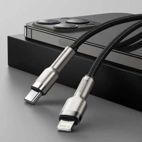 Дата кабель USB-C to Lightning 0.25m 20W Cafule Series Meta black Baseus (CATLJK-01)