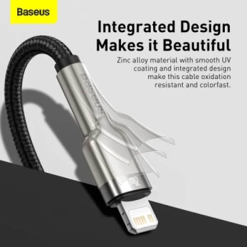 Дата кабель USB-C to Lightning 0.25m 20W Cafule Series Meta black Baseus (CATLJK-01)