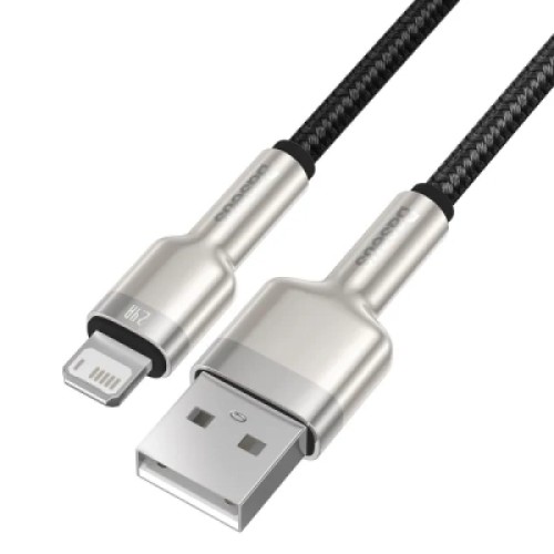 Дата кабель USB 2.0 AM to Lightning 0.25m 2.4A Cafule Series Meta black Baseus (CALJK-01)