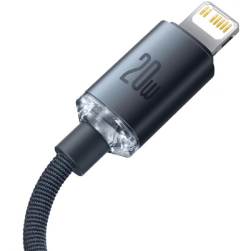Дата кабель USB-C to Lightning 2.0m 20W Crystal Shine Series black Baseus (CAJY000301) Дата кабель USB-C to Lightning 2.0m 20W Crystal Shine Series black Baseus (CAJY000301)