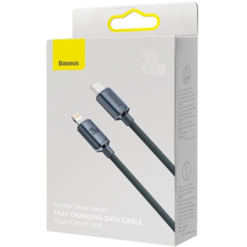 Дата кабель USB-C to Lightning 2.0m 20W Crystal Shine Series black Baseus (CAJY000301) Дата кабель USB-C to Lightning 2.0m 20W Crystal Shine Series black Baseus (CAJY000301)