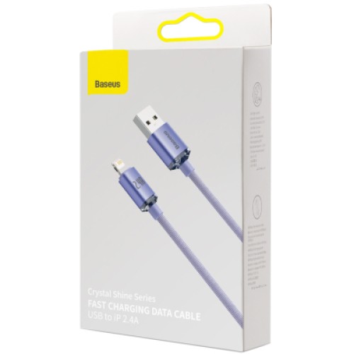 Дата кабель USB 2.0 AM to Lightning 1.2m 2.4A Crystal Shine Series purple Baseus (CAJY000005) Дата кабель USB 2.0 AM to Lightning 1.2m 2.4A Crystal Shine Series purple Baseus (CAJY000005)