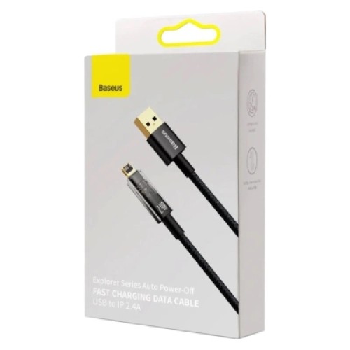 Дата кабель USB 2.0 AM to Lightning 1.0m 2.4A Explorer Series black Baseus (CATS000401)
