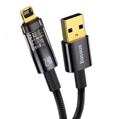 Дата кабель USB 2.0 AM to Lightning 1.0m 2.4A Explorer Series black Baseus (CATS000401)