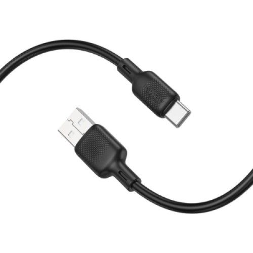 Дата кабель USB 2.0 AM to USB-C 3.0m silicone BX113 black BOROFONE (6941991115554)