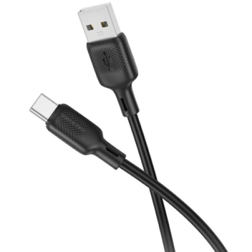 Дата кабель USB 2.0 AM to USB-C 3.0m silicone BX113 black BOROFONE (6941991115554)