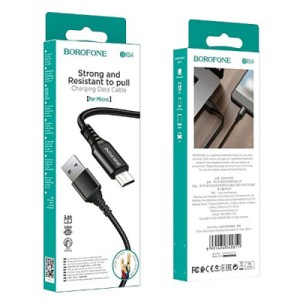 Дата кабель USB 2.0 AM to Micro 5P 1.0m 2.4A BX54 black BOROFONE (6931474745811)