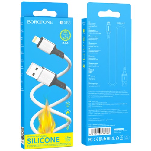 Дата кабель USB 2.0 AM to Lightning silicone BX83 white BOROFONE (6974443386363) Дата кабель USB 2.0 AM to Lightning silicone BX83 white BOROFONE (6974443386363)