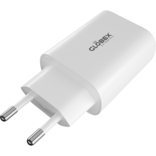 Зарядное устройство Globex 1xUSB + 1xUSB-C 30W FastPower white (30WAC)
