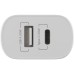Зарядное устройство Globex 1xUSB + 1xUSB-C 30W FastPower white (30WAC)