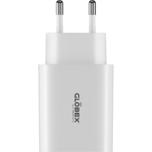 Зарядний пристрій Globex 2xUSB-C 30W FastPower white (30WCC)