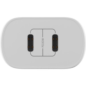 Зарядний пристрій Globex 2xUSB-C 30W FastPower white (30WCC)